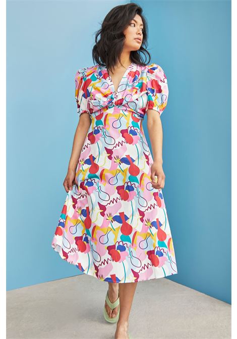 LADIES DRESS-ABSTRACT RAINBOW PRINT GLAMOROUS | Abiti | CA0261ABSTRACT RAINBOW PRINT